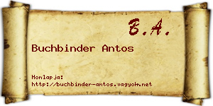 Buchbinder Antos névjegykártya